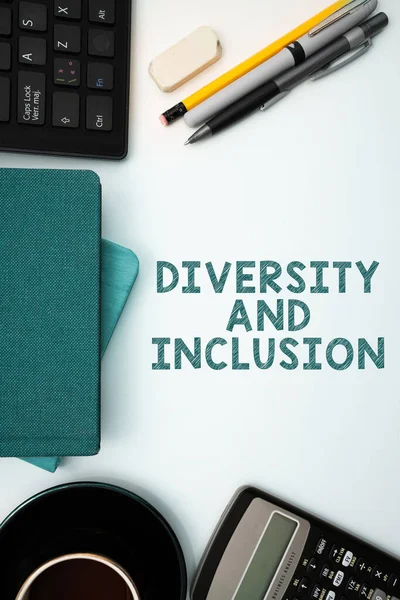 Text Caption Presenting Diversity Inclusion Word Written Range Human Difference — Foto Stock