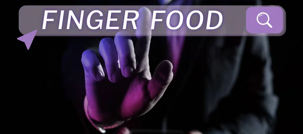 Handschrift Text Finger Food Business Übersicht Produkte Und Verdauungsmittel Die — Stockfoto