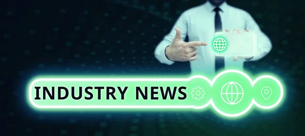 Text Caption Presenting Industry News Word Written Technical Market Report — Fotografia de Stock