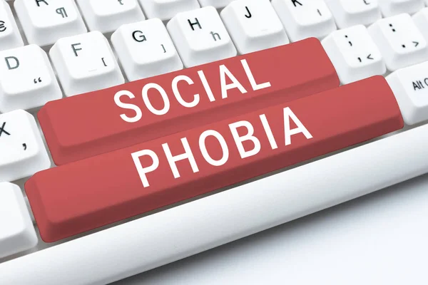 Conceptual Caption Social Phobia Business Showcase Overwhelming Fear Social Situations — Stock Fotó