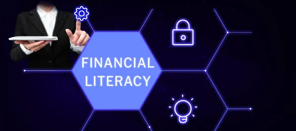 Finanzkompetenz Internet Konzept Und Wissen Darüber Wie Geld Funktioniert — Stockfoto