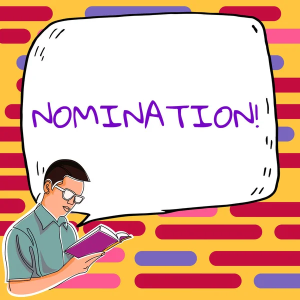 Zarejestruj Wyświetlając Nominację Koncepcja Znaczenie Formalnie Wybór Kogoś Oficjalny Kandydat — Zdjęcie stockowe