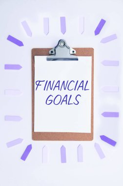 Mali Hedefleri gösteren imza, iş genel bakış hedefleri genellikle belirli gelecekteki mali ihtiyaçlar tarafından belirlenir