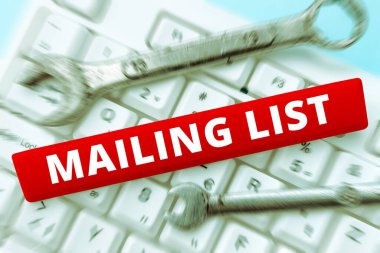 Bir periyodik posta dağılımına abone olanların Konsept fotoğraf listesi, E- posta Listesini imzalayın