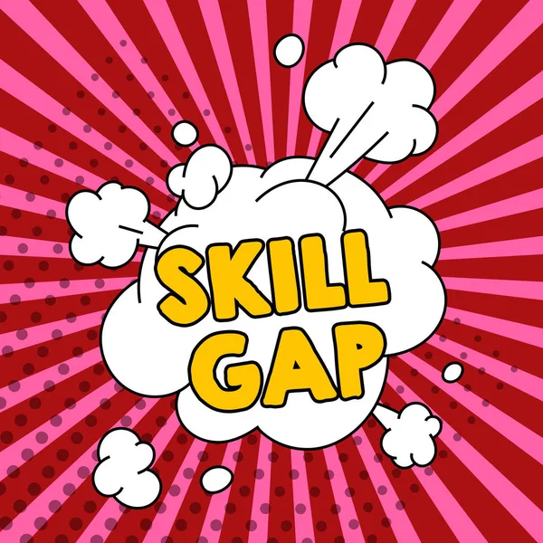 Εννοιολογική Λεζάντα Skill Gap Εννοιολογική Φωτογραφία Αναφορά Αδυναμία Περιορισμό Γνώσης — Φωτογραφία Αρχείου