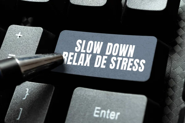 Conceptuele Weergave Slow Relax Stress Internet Concept Laat Een Pauze — Stockfoto