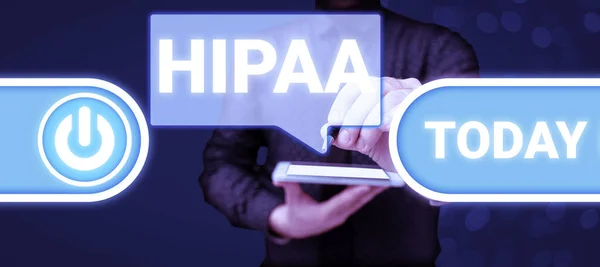 Tekstbord Met Hipaa Business Approach Acroniem Staat Voor Health Insurance — Stockfoto