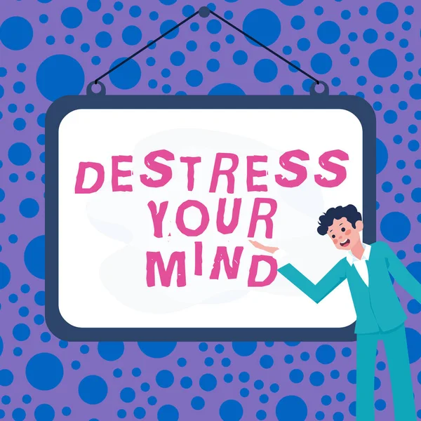 Handwriting Text Destress Your Mind Business Idea Release Mental Tension — 스톡 사진