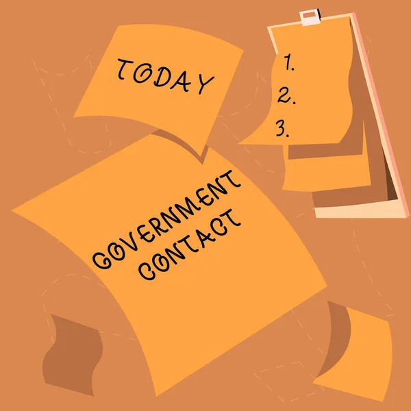 Handschrift Zeichen Regierung Kontakt Geschäftsidee Schuldverschreibungen Die Von Einer Regierung — Stockfoto