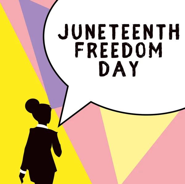 Text Caption Presenting Juneteenth Freedom Day Business Approach Legal Holiday — Foto Stock