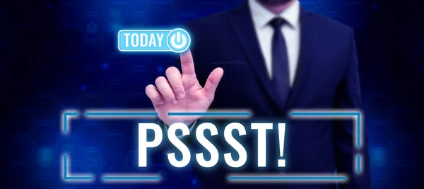 Tekst Teken Tonen Pssst Internet Concept Expressie Manier Aandacht Van — Stockfoto