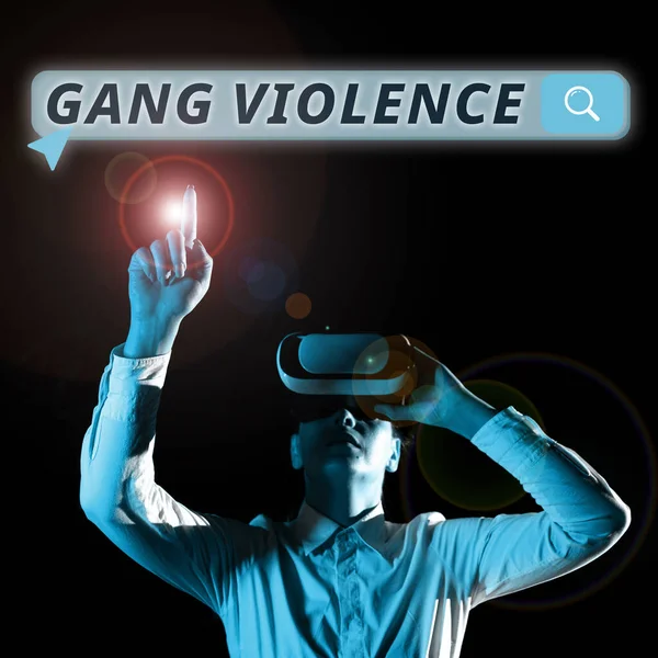 Firma Que Muestra Violencia Pandillas Infracción Idea Negocio Las Leyes — Foto de Stock