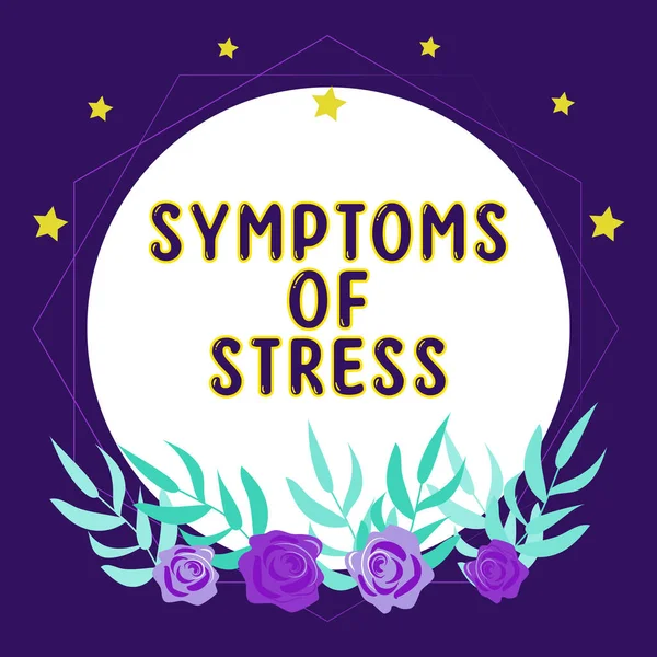 Text Showing Inspiration Symptoms Stress Business Showcase Serving Symptom Sign — Fotografia de Stock