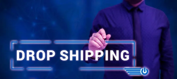 Podpis Koncepcyjny Drop Shipping Koncepcja Biznesowa Wysyłania Towarów Producenta Bezpośrednio — Zdjęcie stockowe
