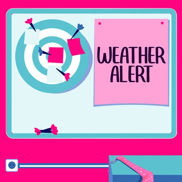 Text Rukopisu Weather Alert Internet Pojem Urgentní Varování Stavu Atmosféry — Stock fotografie