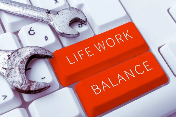 Text Showing Inspiration Life Work Balance Concept Meaning Stability Person — Foto de Stock