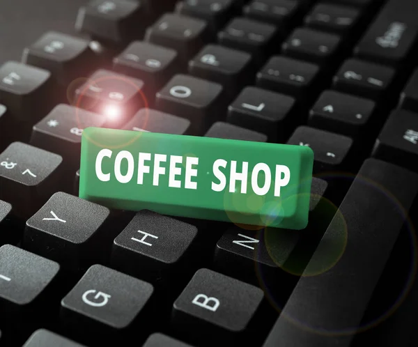 Handschrift Tekst Coffee Shop Internet Concept Klein Informeel Restaurant Met — Stockfoto