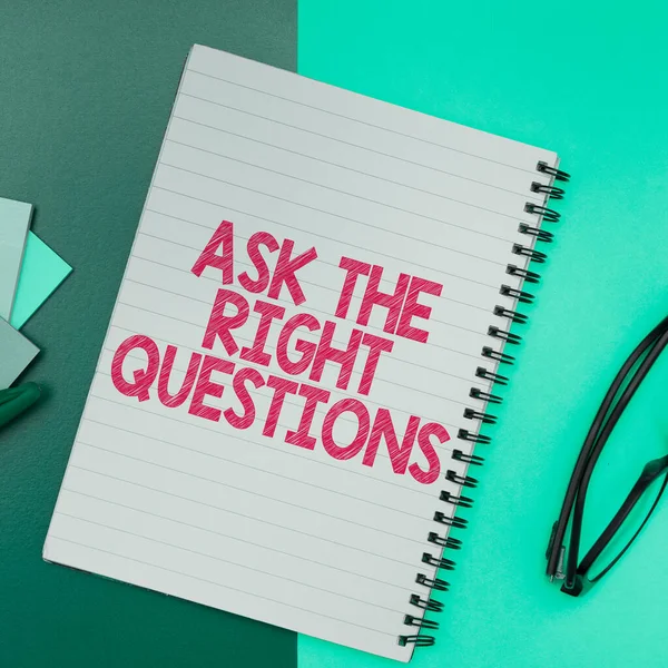 Conceptual Caption Ask Right Questions Business Concept Look Professional Advice — Stock Fotó