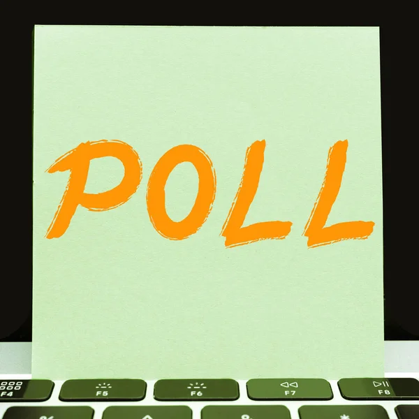Text Sign Showing Poll Word Written Record Number Votes Cast — Stock Photo, Image