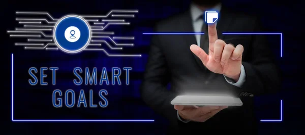 Handschriftlicher Text Smart Goals Konzept Bedeutet Erreichbare Ziele Festlegen Gute — Stockfoto