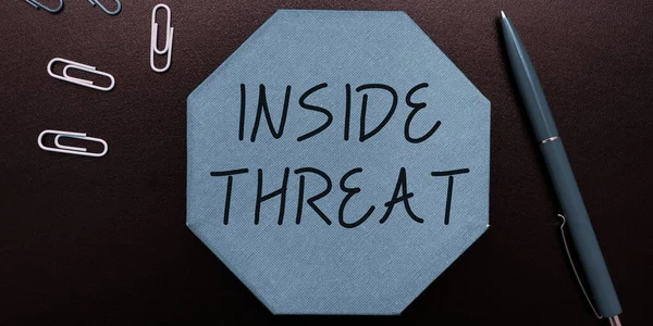 Segnaletica Che Mostra Threat Business Idea Informazioni Che Solo Insider — Foto Stock