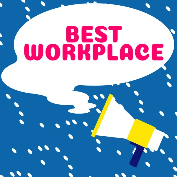 Text Showing Inspiration Best Workplace Business Idea Ideal Company Work — Fotografia de Stock