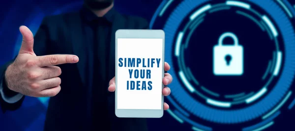 Text Caption Presenting Simplify Your Ideas Internet Concept Make Simple — Foto Stock