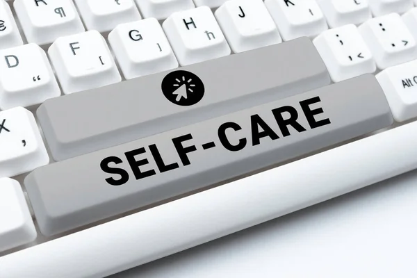 Tekst Pisma Self Care Business Przegląd Praktyki Podejmowania Działań Celu — Zdjęcie stockowe
