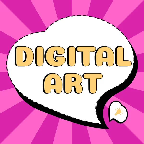 Szöveg Felirat Amely Bemutatja Digitális Művészet Szó Használata Készség Kreatív — Stock Fotó