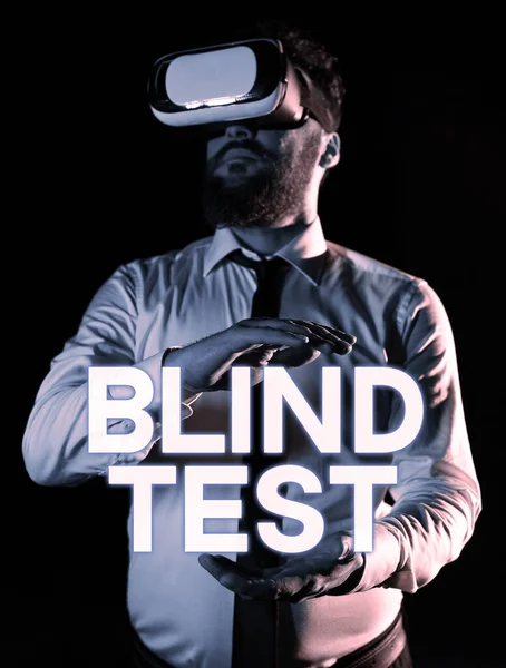 Text Sign Showing Blind Test Internet Concept Social Engagement Person — Foto Stock