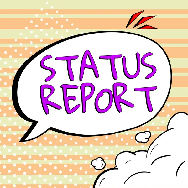 Texto Manuscrito Status Report Business Idea Update Resumo Das Situações — Fotografia de Stock