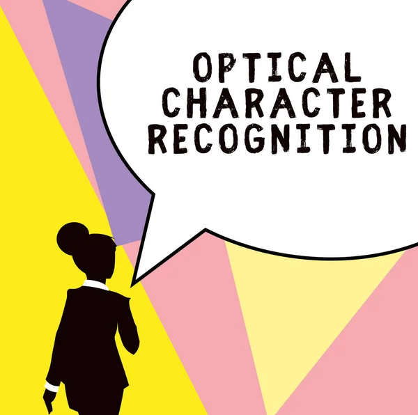 Optik Karakter Tanıma Yaklaşımını Gösteren Imza Yazdırılmış Karakterlerin Tanımlanması — Stok fotoğraf