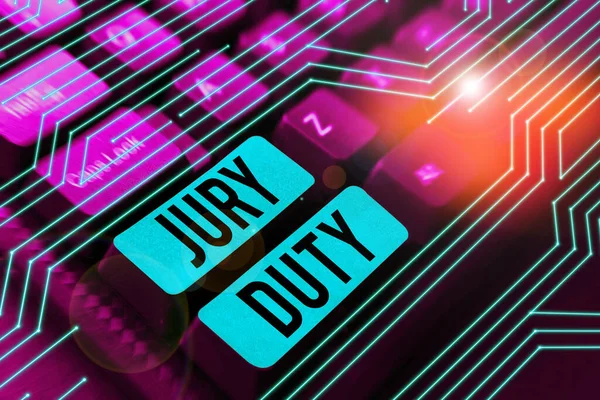 Begrippen Bijschrift Jury Duty Word Obligation Een Periode Van Optreden — Stockfoto