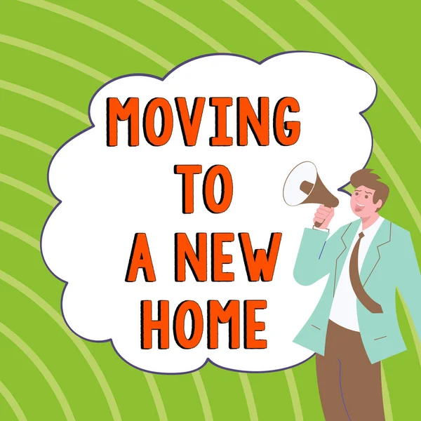 Text Showing Inspiration Moving New Home Concept Meaning Help Moves — Fotografia de Stock