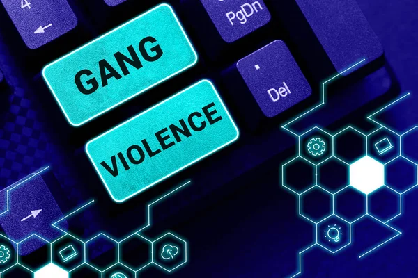 Text Showing Inspiration Gang Violence Internet Concept Infringement Laws Caused — Fotografia de Stock