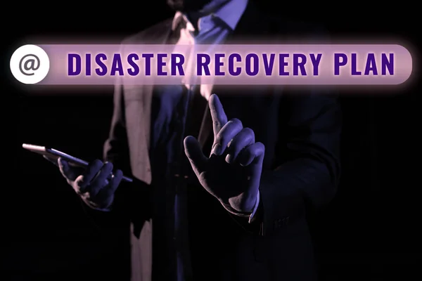 Text caption presenting Disaster Recovery Plan, Internet Concept having backup measures against dangerous situation