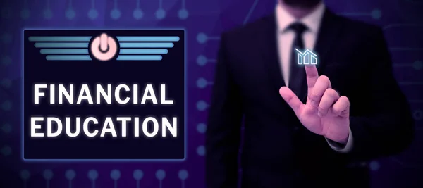 Kézírás Szöveg Financial Education Concept Jelentése Megértése Monetáris Területek Mint — Stock Fotó