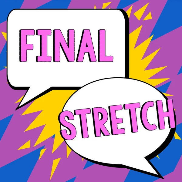 Texto Que Muestra Inspiración Final Stretch Internet Concept Last Leg — Foto de Stock
