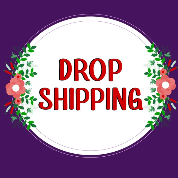 Text Sign Showing Drop Shipping Conceptual Photo Send Goods Manufacturer — Stock Photo, Image