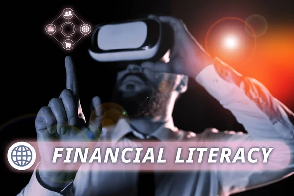 Ręczne Pisanie Znaku Literatura Finansowa Pomysł Biznes Zrozumienie Wiedza Temat — Zdjęcie stockowe