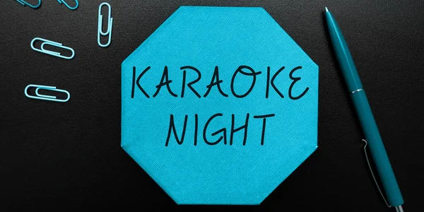 Handschriftliche Text Karaoke Nacht Business Ansatz Unterhaltung Instrumentalmusik Die Von — Stockfoto