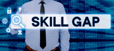 Skill Gap, İnternet Konsepti sunan metin başlığı, bir kişinin zayıflığı veya bilinen saygınlığının sınırlandırılması anlamına gelir