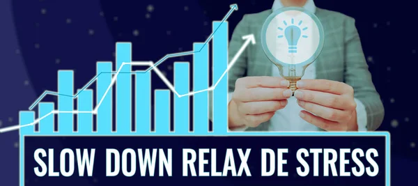 Text Sign Showing Slow Relax Stress Business Idea Have Break — Stockfoto