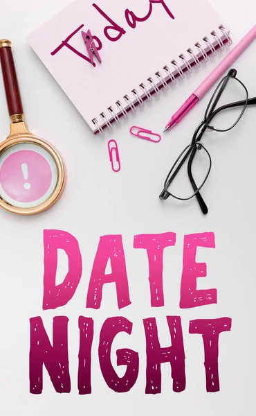 Handwriting Text Date Night Concept Meaning Time Couple Can Take — Fotografia de Stock