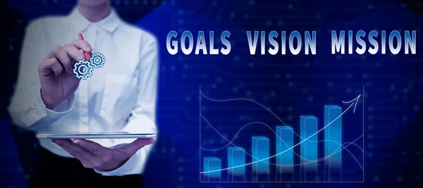 Conceptual Display Goals Vision Mission Business Showcase Practical Planning Process — Stock Photo, Image