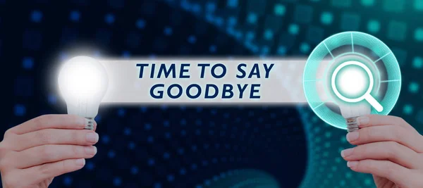 Inspiration Showing Sign Time Say Goodbye Word Bidding Farewell Long — Φωτογραφία Αρχείου