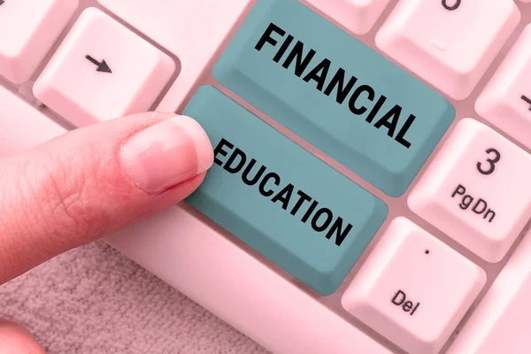 Text Som Visar Inspiration Finansiell Utbildning Begreppet Förståelse Monetära Områden — Stockfoto