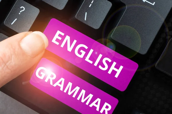 Writing Displaying Text English Grammar Word Courses Cover All Levels — Stockfoto