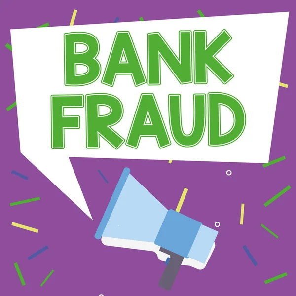 Mão Escrita Sinal Bank Fraud Business Vitrine Intencional Perversão Verdade — Fotografia de Stock