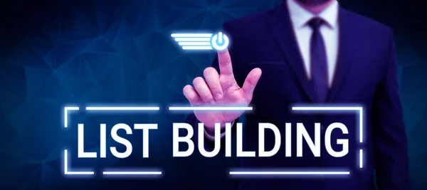 Tekst Pisma List Building Business Approach Database People You Can — Zdjęcie stockowe